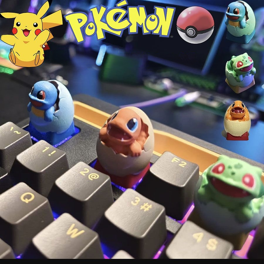 Jual Cute Pokémon Squirtle Charmander Bulbasaur Mechanical keyboard ...