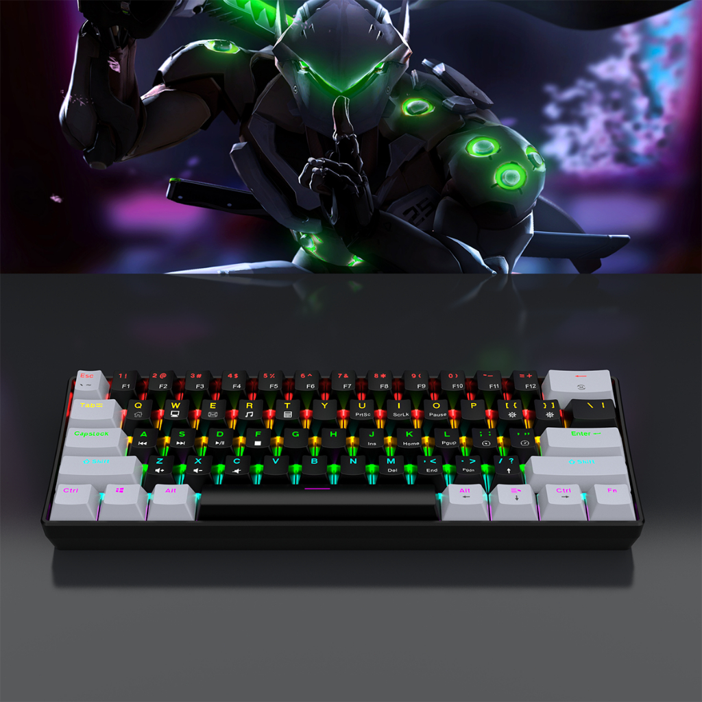 Jual Keyboard Gaming Mekanikal Kabel RGB Design Light 61 Key Compact ...