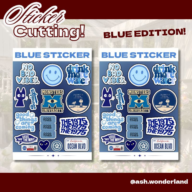 Jual Sticker Cutting!STICKER PACK- BLUE EDITION!(READY STOCK!) | Shopee ...