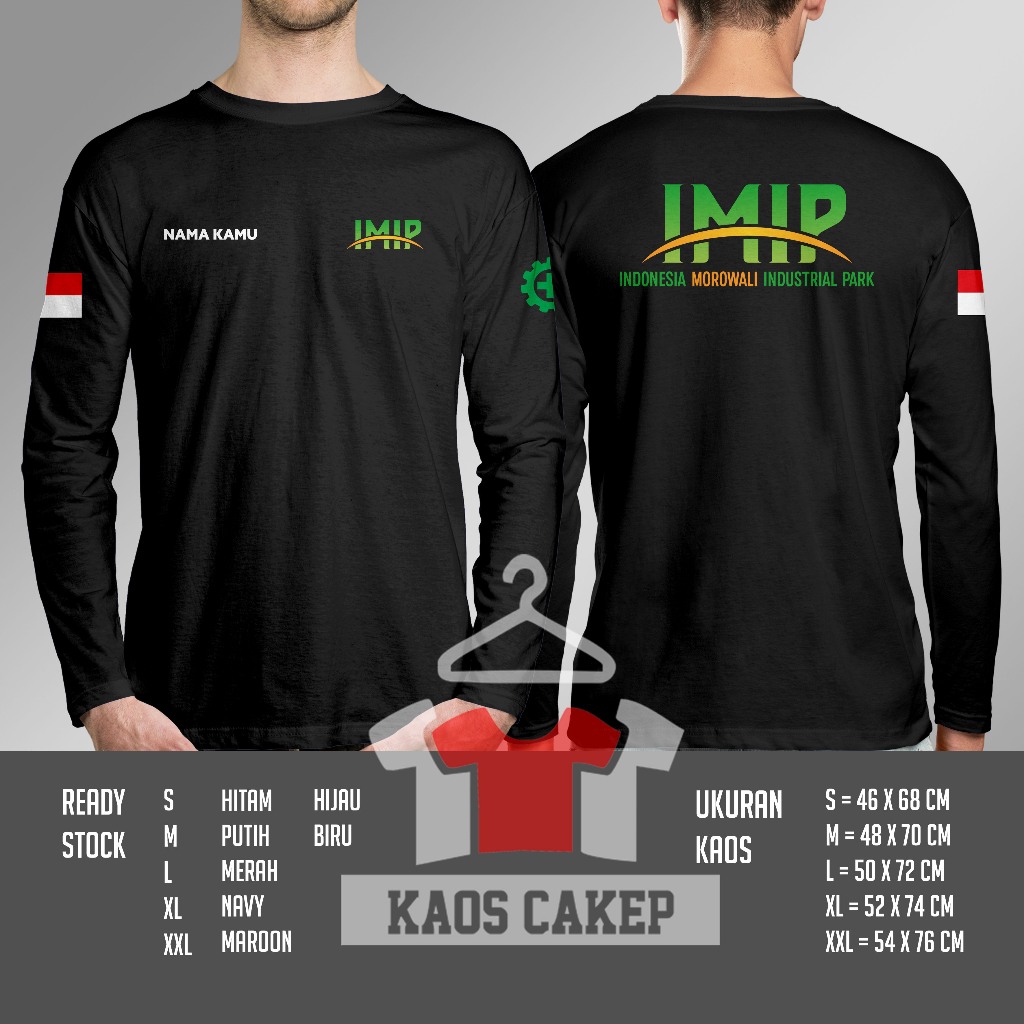 Jual Kaos IMIP Indonesia Morowali Industrial Park Logo Gratis Nama Kamu ...