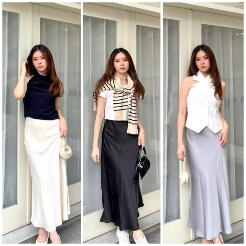 Jual Rok Satin Panjang Long Satin Rok Satin Silk Skirt Long Satin Silk ...