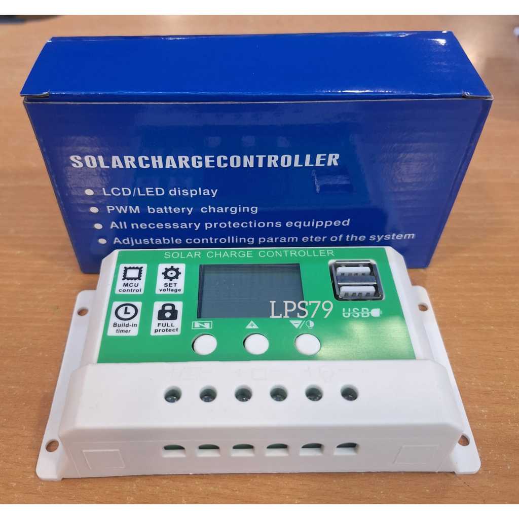 Jual SCC PWM Solar Charge Controller LCD LED Display 10A 20A 30A - 30A ...