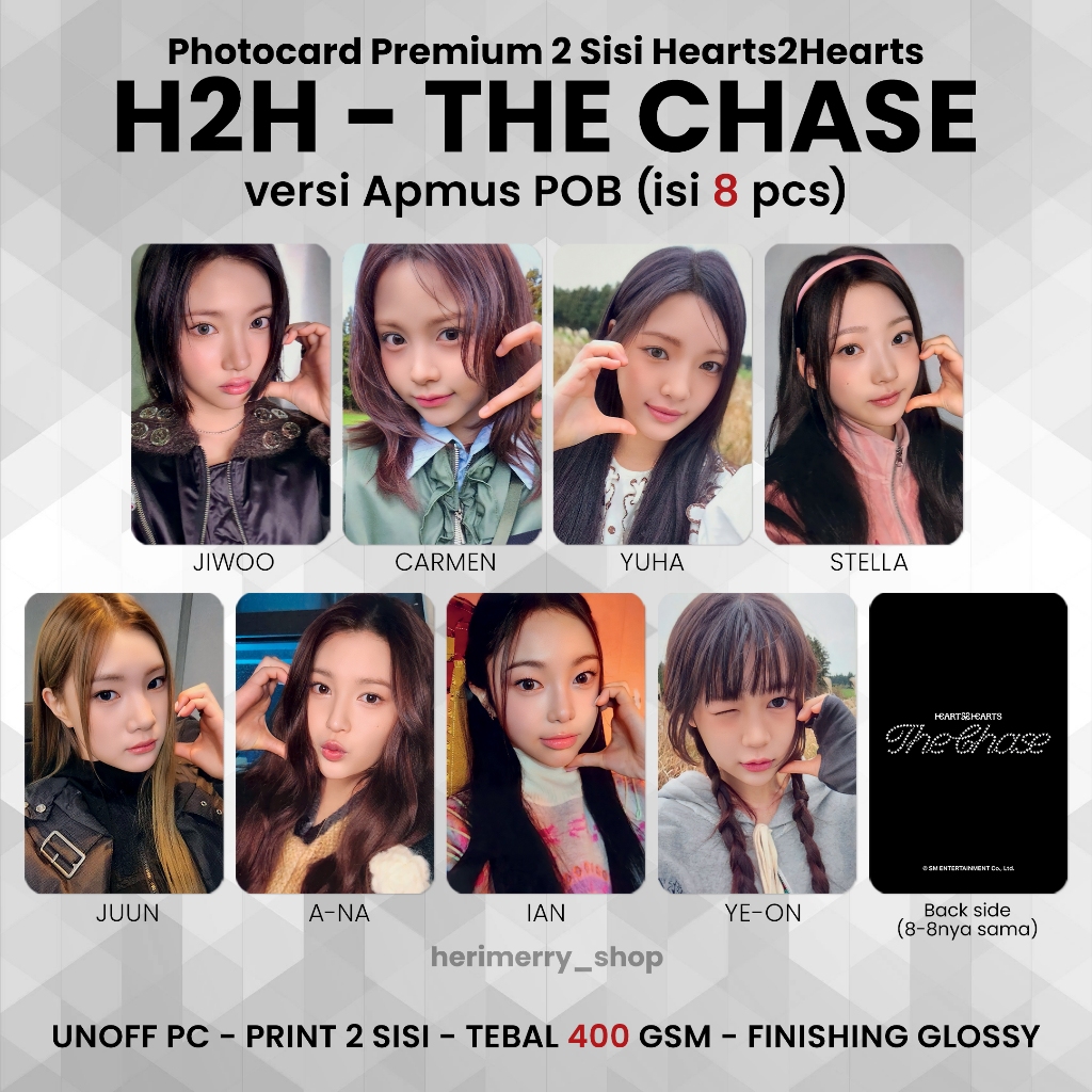 Jual (ISI 5/8 PCS) Photocard HEARTS2HEARTS THE CHASE - PC Premium