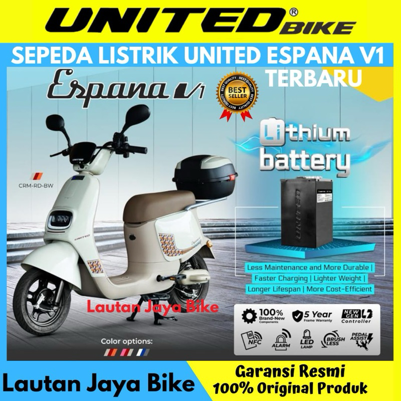 Jual Sepeda Listrik United Bike Espana V1 Baterai Lithium Terbaru ...
