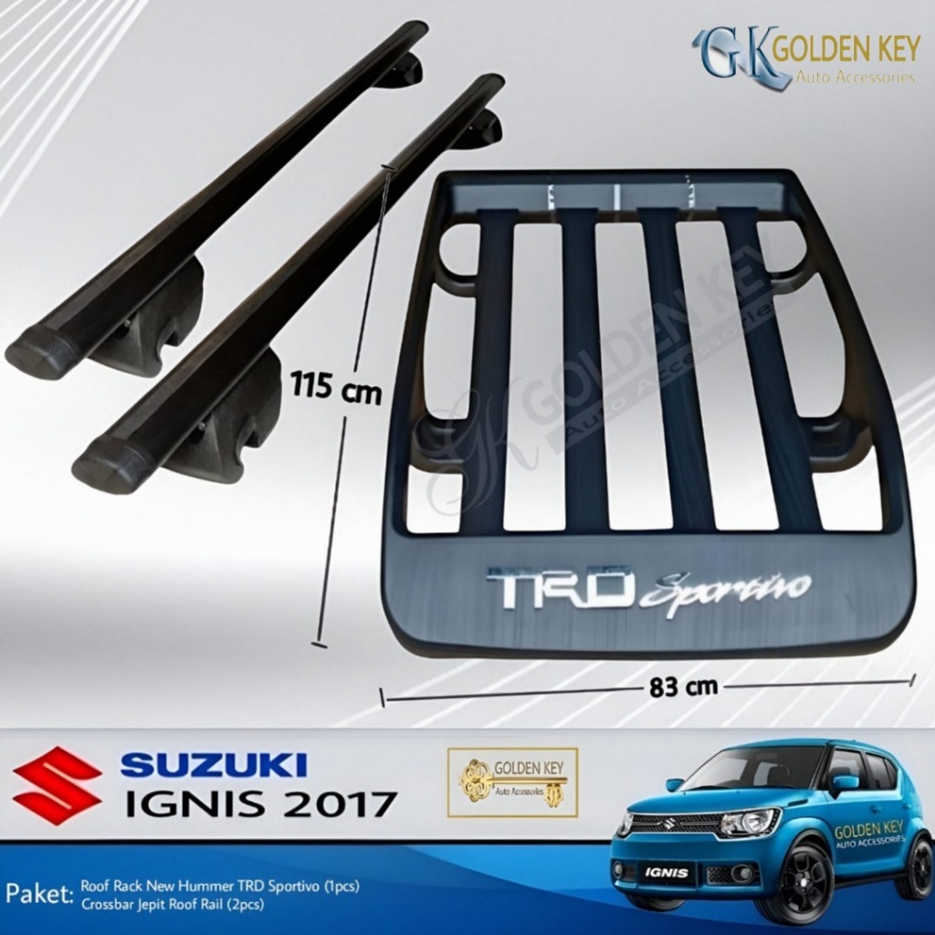 Jual PAKET Ignis 2017 Type GX Roof Rack New Hummer + Crossbar Jepit ...