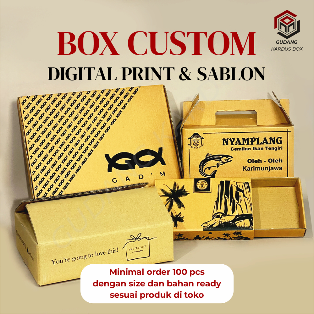 Jual KARDUS BOX CUSTOM SABLON & UKURAN | Shopee Indonesia