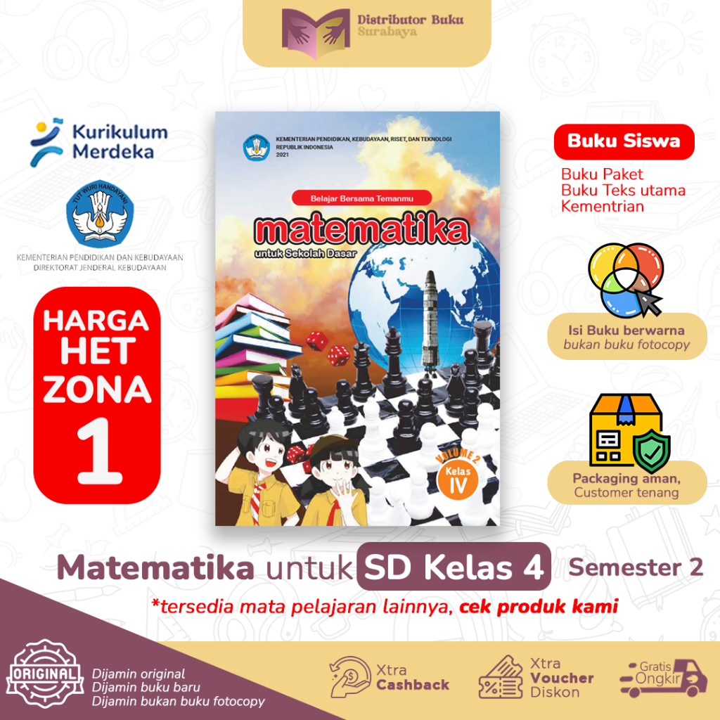 Jual Buku Matematika Kelas 4 SD Semester 2 - Buku Paket Siswa ...