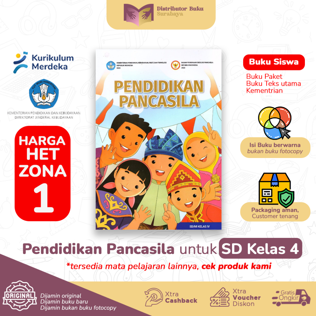 Jual Buku Pendidikan Pancasila Kelas 4 SD - Buku Paket Siswa ...