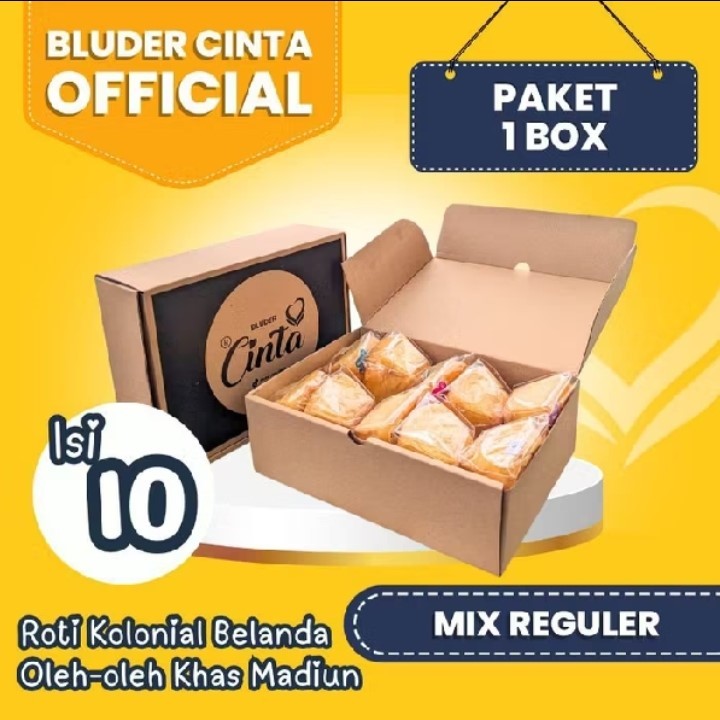 Jual Paket Box Isi 10 pcs Bluder Cinta Spesial & Premium Roti oleh oleh ...