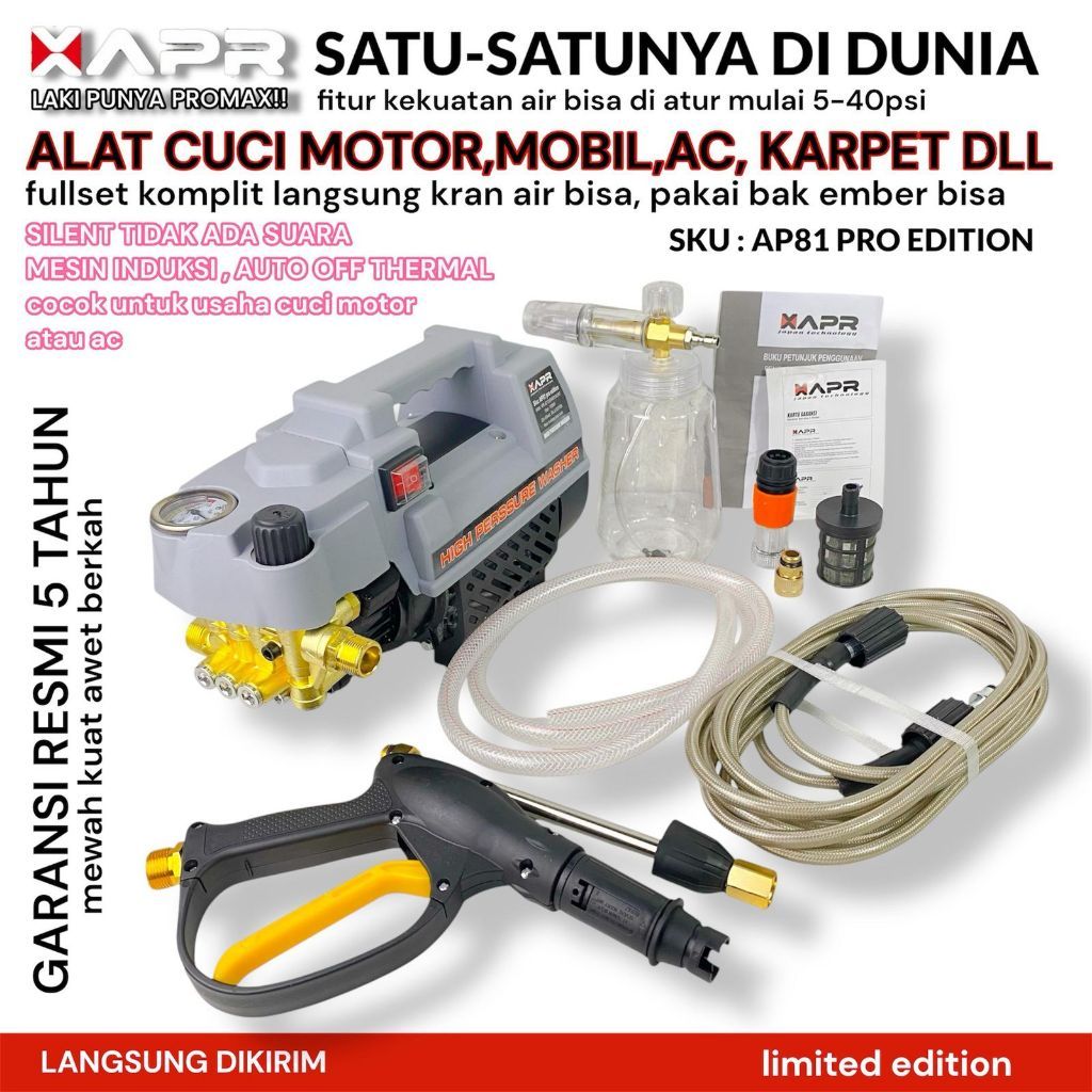 Jual APR JAPAN AP81+ Jet Cleaner Alat Cuci Motor Mobil Ac Karpet Silent ...