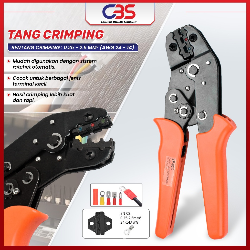 Jual {CBS} Terminal Crimp Tang SN02C Crimping Tool untuk Colokan Kabel ...