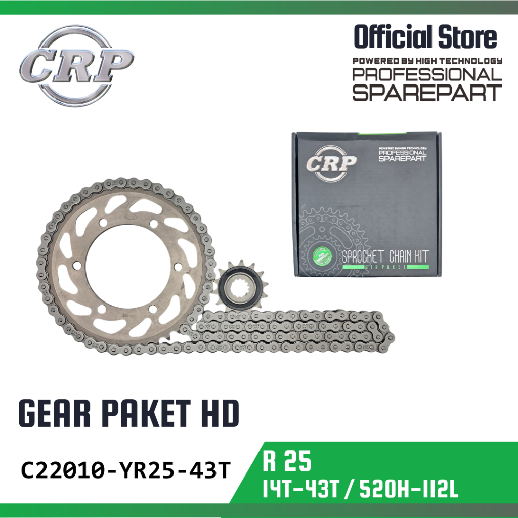 Jual CRP untuk Yamaha R25 - Gear Set14T-43T/520H-112L | Shopee Indonesia