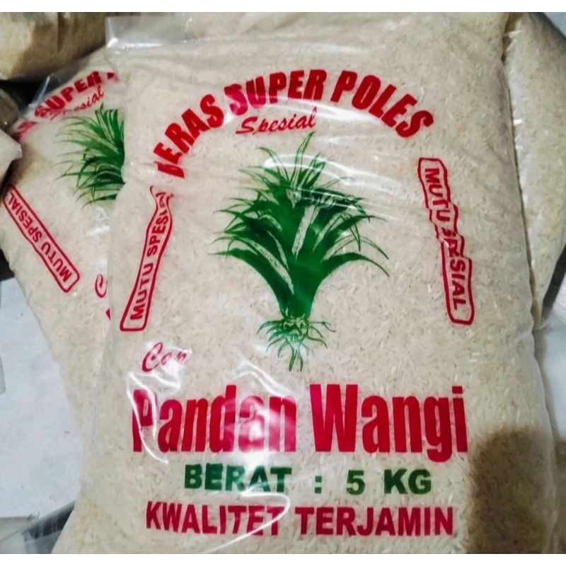 Jual Beras pulen PandanWangi 5kg timbangan pas 5kg | Shopee Indonesia