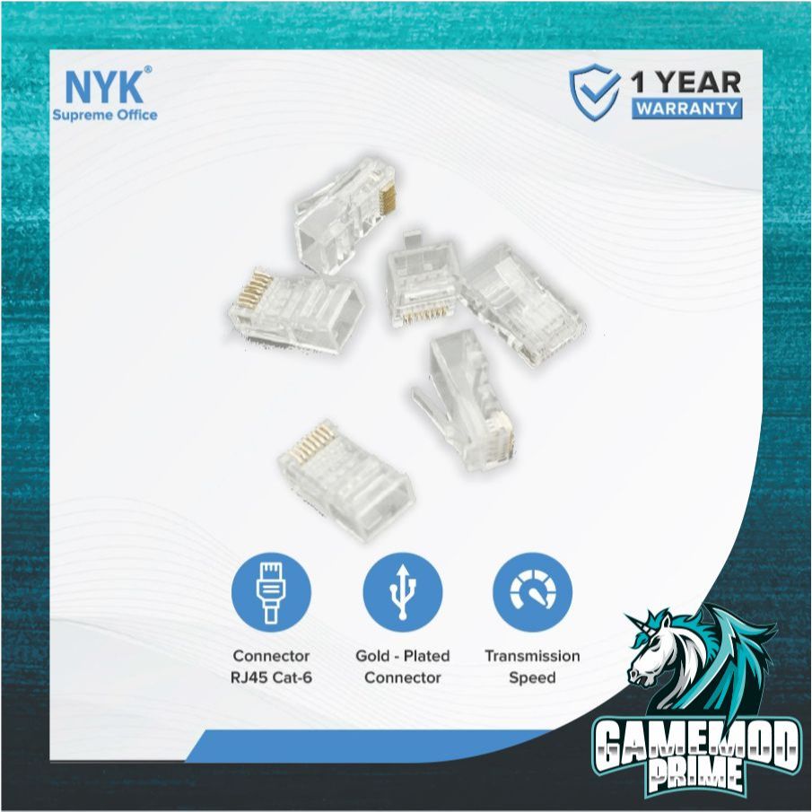 Jual RJ45 NYK Cat6 Jack Connector RJ 45 CAT 6 / RJ45 NYK CAT6 | Shopee ...