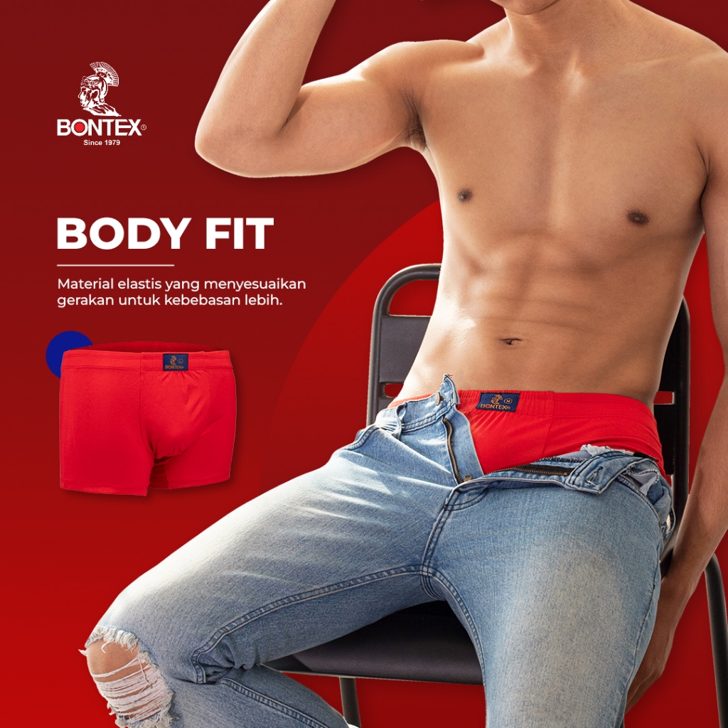 Jual BXR-01 BONTEX Red Edition - Boxer Pria - Bahan Katun Pemakaian ...