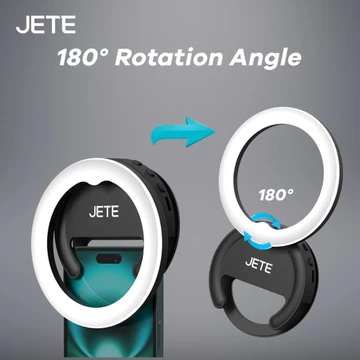 JETE Ring Light Selfie RL1 For Smartphone HP LED Rechargeable Clip On With 3 Light Mode 180°