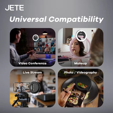 JETE RL1 Ring Light Selfie For Smartphone HP LED Rechargeable Clip On With 3 Light Mode Garansi