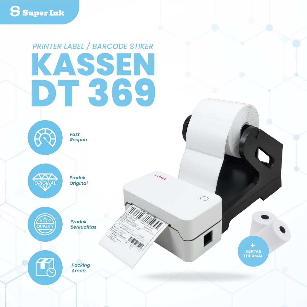 Jual Printer Resi Bluetooth KASSEN DT 369 80MM Printer Label Thermal ...