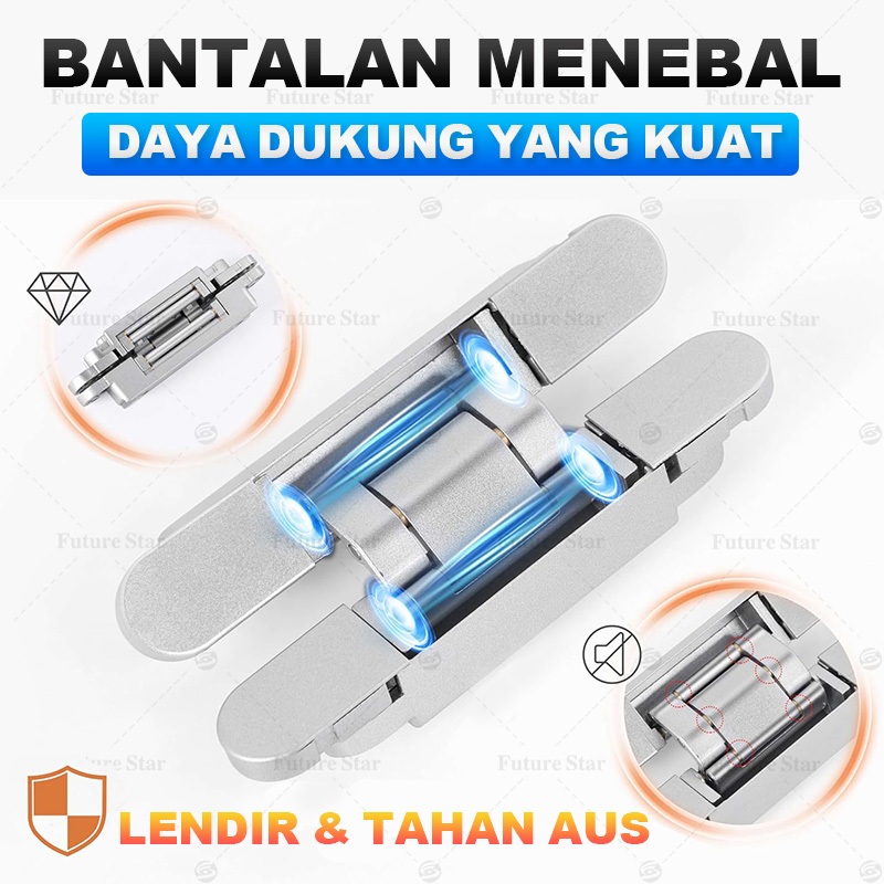 Jual Engsel Tanam Pintu Rumah Holder Adjustable Invisible Door Hinges ...