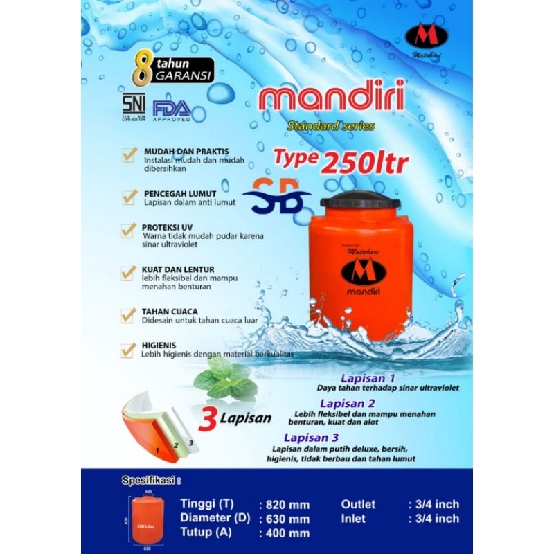 Jual (BACA DESKRIPSI DULU) Tangki air MANDIRI / tandon air / tampungan ...