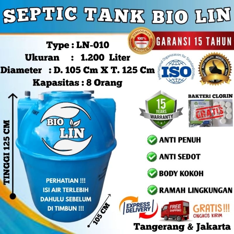 Jual Septic tank Biotech 1.200 Liter septictank Bioindotech sepiteng ...