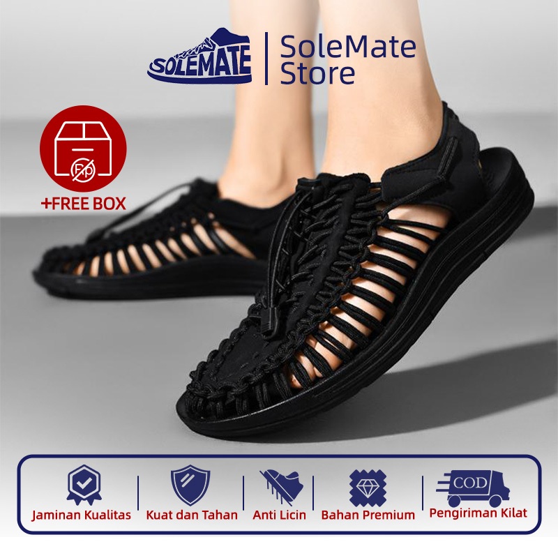 Sandal Gunung Pria Tali Nylon Kuat - Size 40-43, Anti Slip & Nyaman, Sandal Casual Outdoor Warna Netral Terbaru 2025!