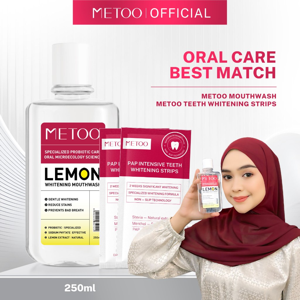 Jual METOO PAP Intensive Teeth Whitening Strips /250ml Lemon outhwash ...