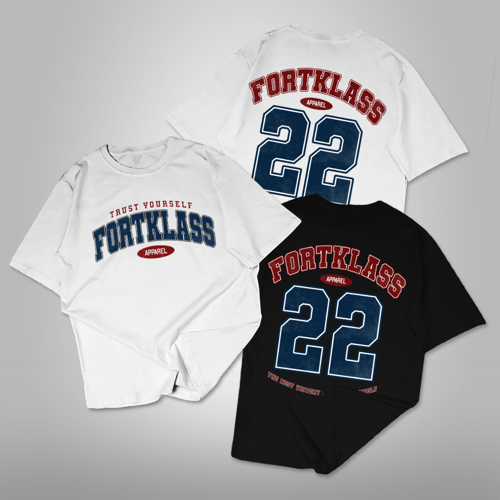 Jual FortKlass Kaos TRUST Regular Fit Kaos Sablon 24S 30S Kaos Pria ...