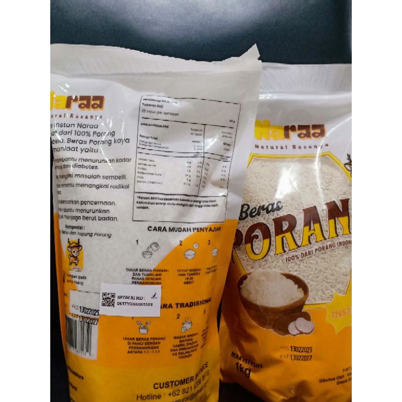 Jual Naraa Beras Porang Konjac Rice Instant 1 kg | Shopee Indonesia