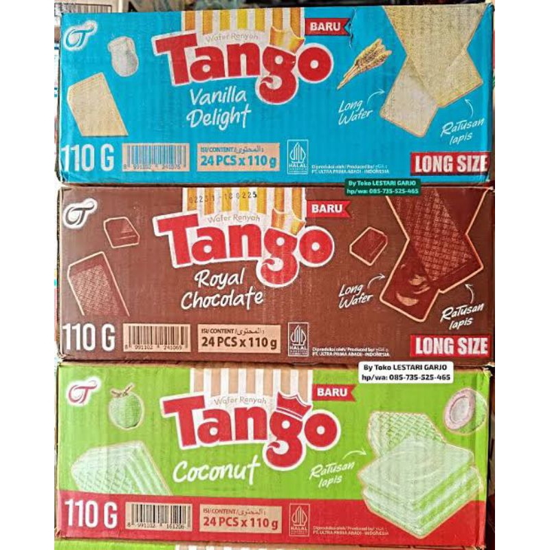 Jual 1 DUS TANGO WAFER RASA COKLAT | VANILA | MILKY | STRAWBERRY ...