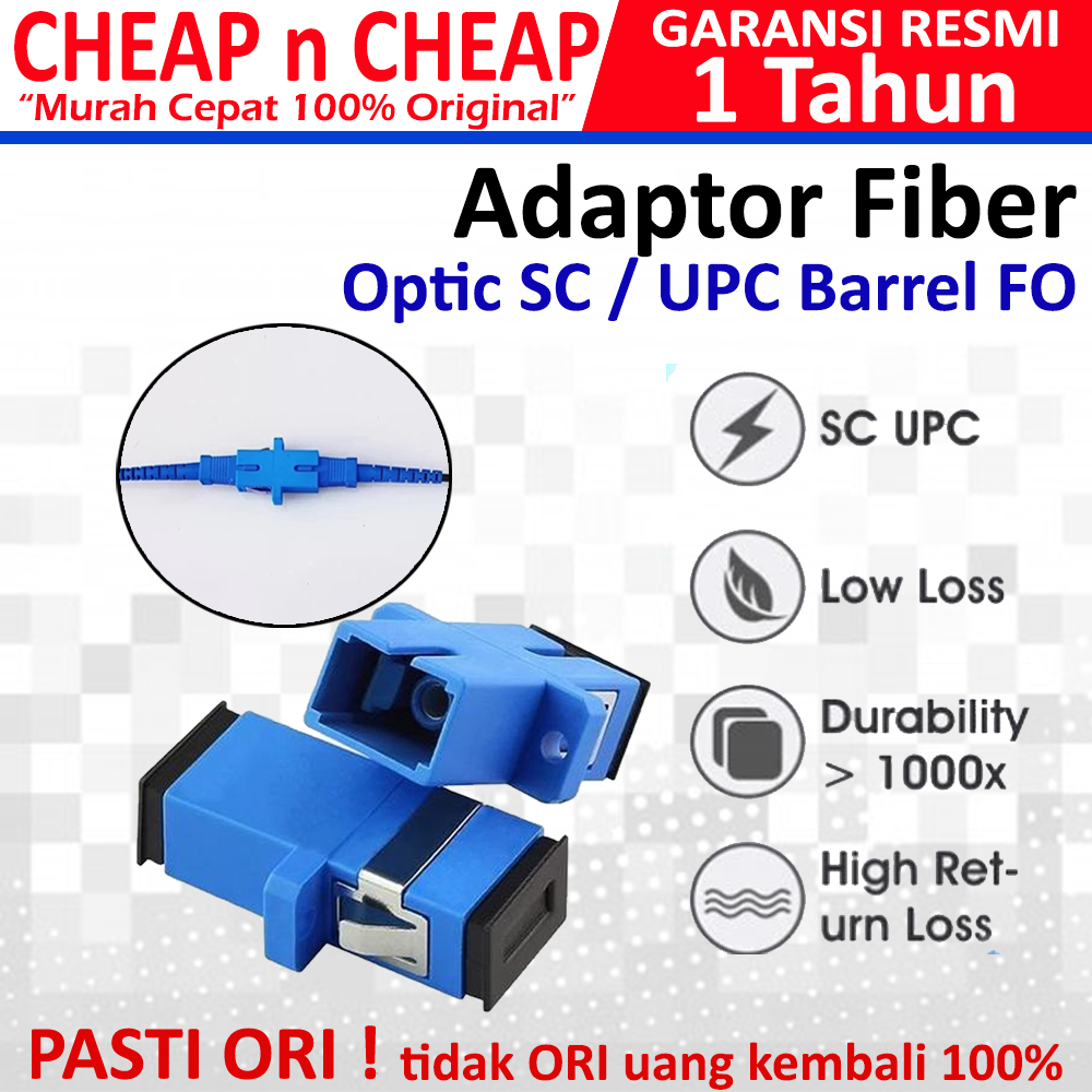Jual Adaptor Barrel Connector SC UPC Sambungan Kabel Fiber Optic ...