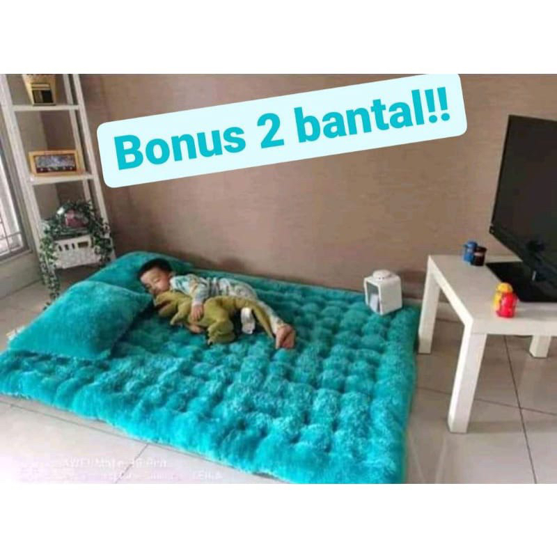 Jual kasur lantai gender bulu rasfur premium jumbo 140x200 tebal empuk ...