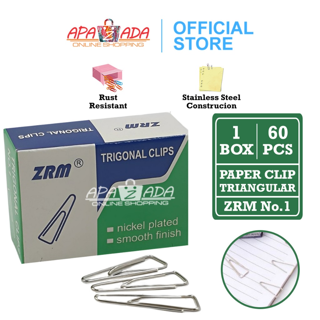Jual Apazada - Paper Clip Trigonal No.1 [1 Box - 60 Pcs Clip] / Klip ...