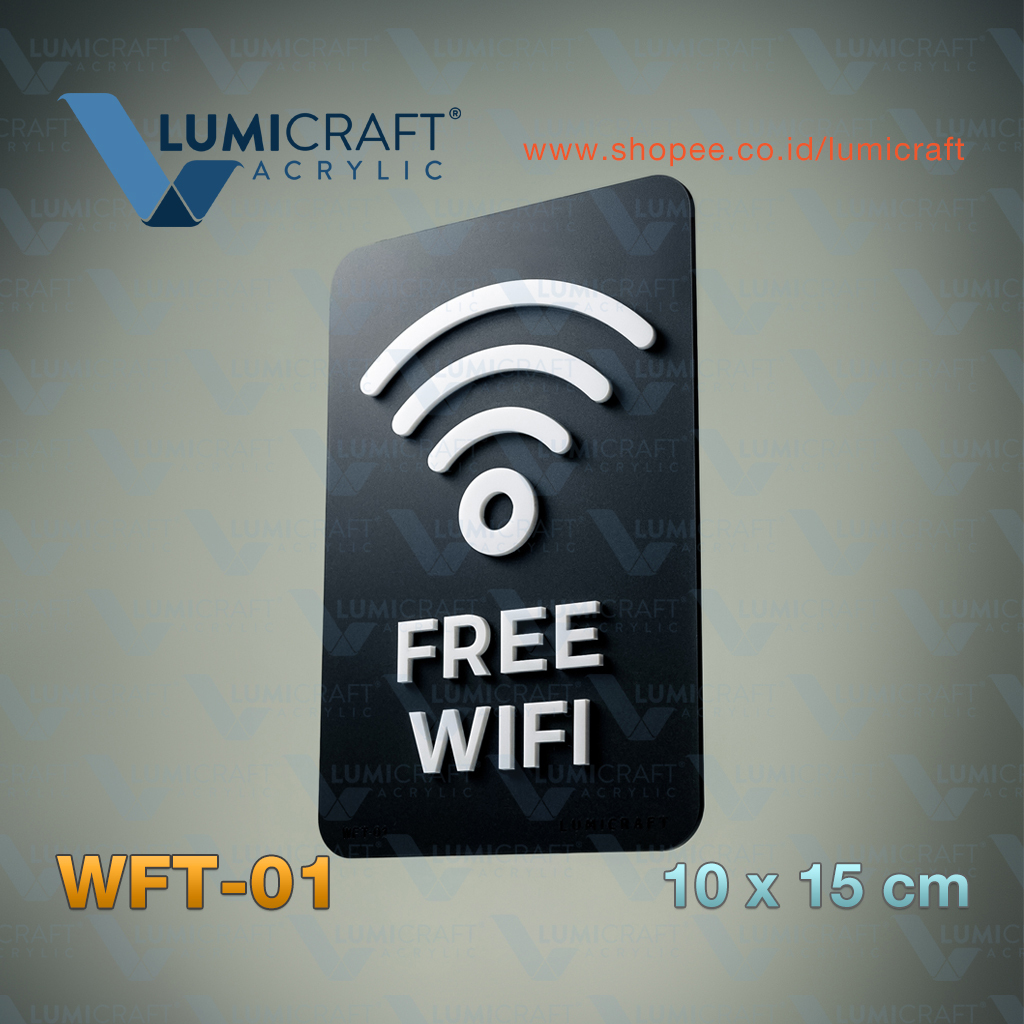 Jual Free Wifi Acrylic Sign Timbul 3D Akrilik Minimalis Lambang Wifi ...