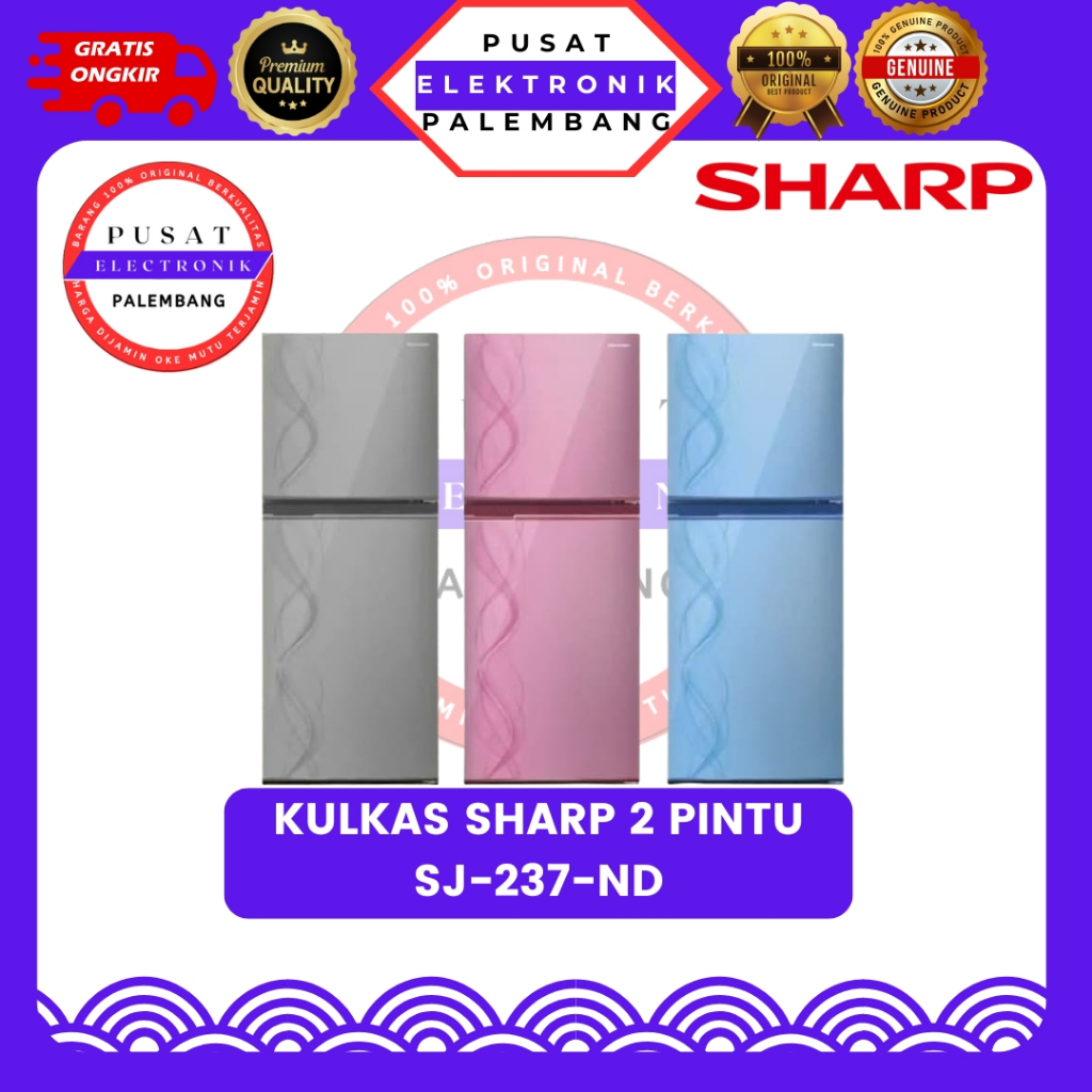 Jual KULKAS 2 PINTU SHARP SJ-237ND KULKAS 2 PINTU PALEMBANG | Shopee ...