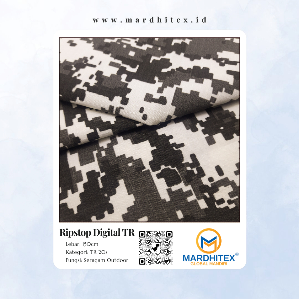 Jual Kain Loreng Army Digital Ripstop TR, High Quality, Eceran per 50cm ...