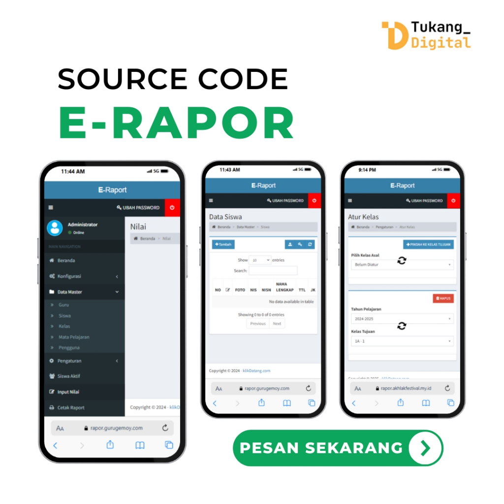 Jual E Rapor Rapot Online Website Sistem Laporan Penilaian Siswa ...