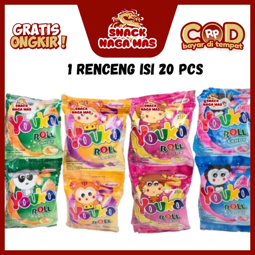 Jual PERMEN YOUKA ROLL PERMEN GULUNG RENCENG [1 RENCENG ISI 20 PCS ...