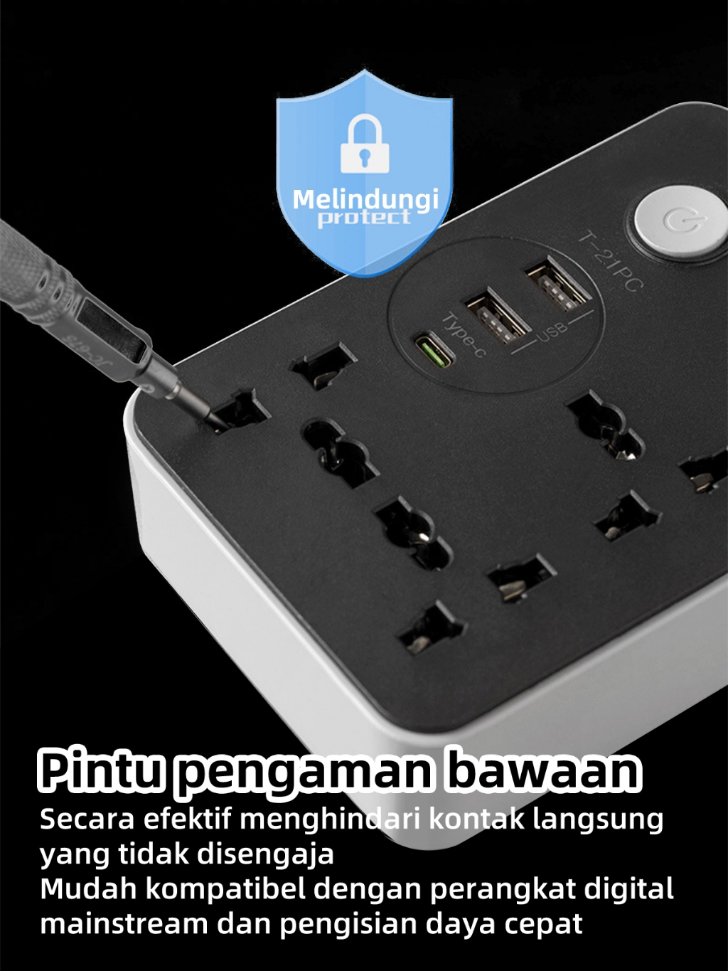 Jual [Stok Siap]colokan stop kontak listrik murah Smart power socket ...
