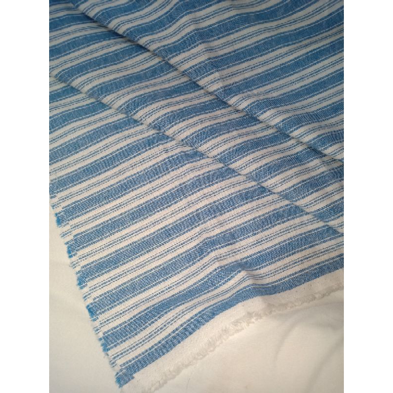 Jual KAIN LINEN MOTIF SALUR BIRU PUTIH (115 & 200 cm) | Shopee Indonesia