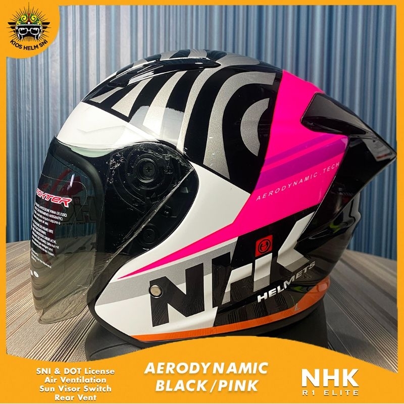 Jual Helm NHK R1 ELITE Motif AERODINAMIC Half Face Single Visor Light ...