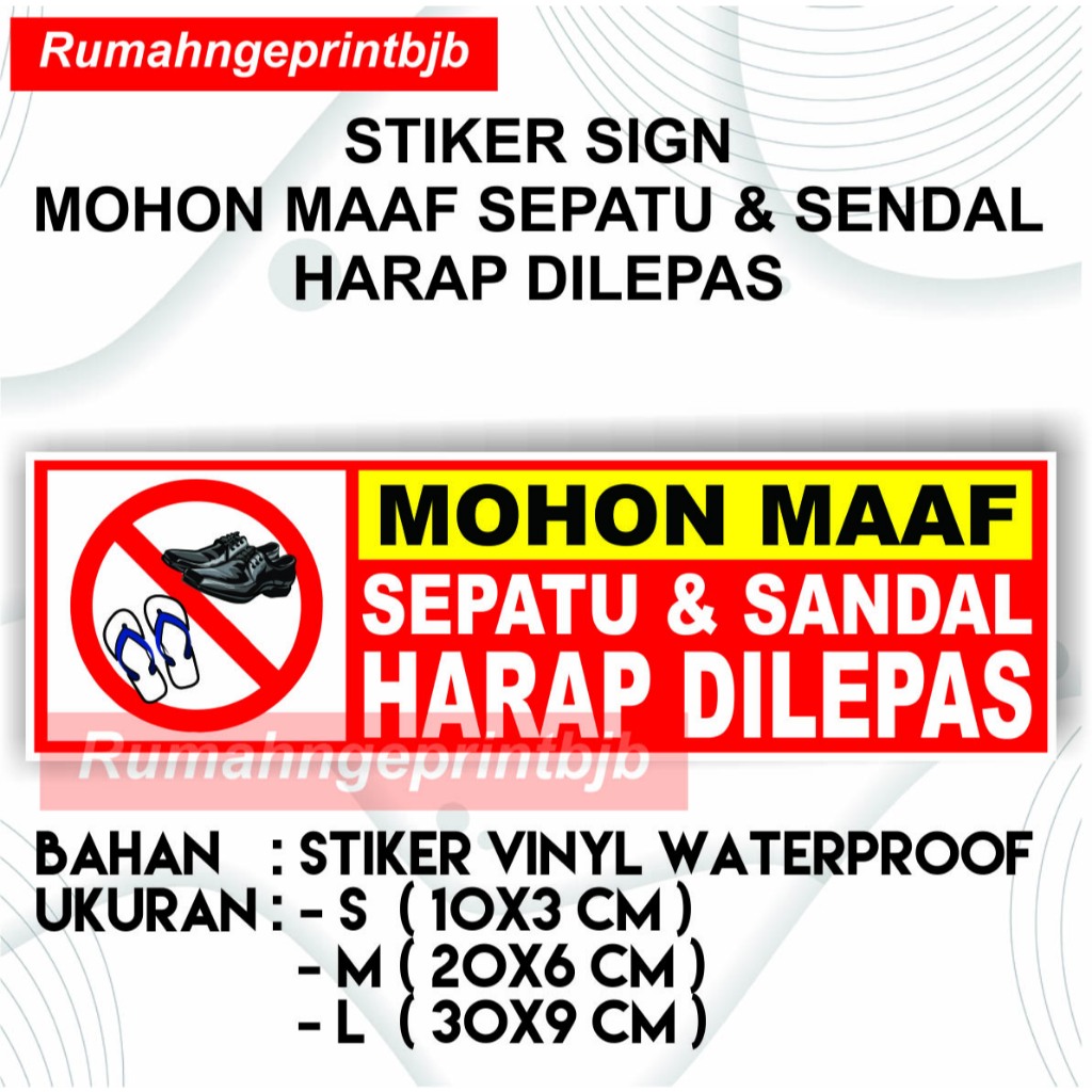 Jual STIKER WATERPROOF SUDAH LAMINASI SIGN HIMBAUAN/ PETUNJUK MOHON ...