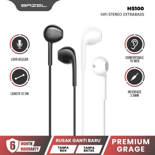 Bazel HS100 Wired Earphone  Headset 3.5mm With Microphone