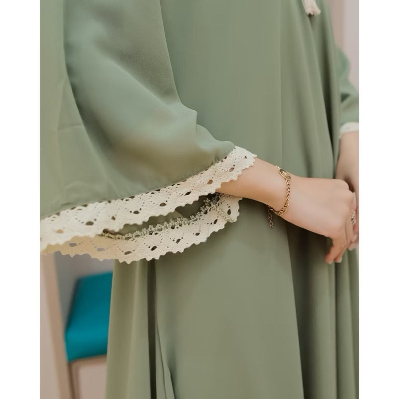 KS - Aurel Kaftan Dress  Wanita Sultan Mewah Bahan Ceruty Babydoll Premium Gamis Terbaru Mix Renda - Kaftan Dress Wanita Korean Style - Baju Gamis Wanita - Abaya Turki Arab