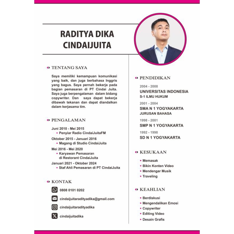 Jual Bikin / Buat CV - Surat Lamaran Kerja - Penulisan Rapi, Ejaan KBBI ...