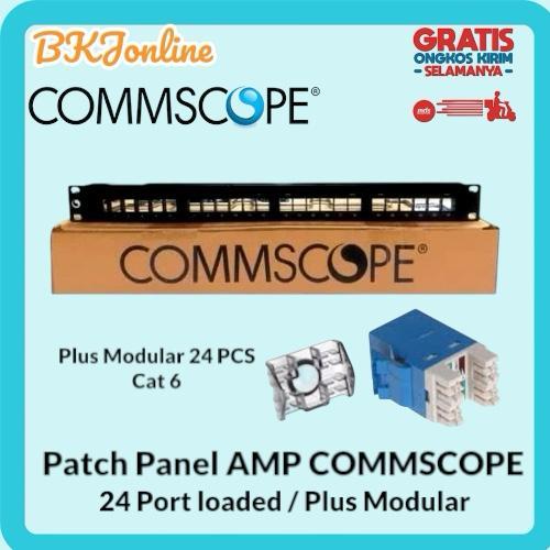 Jual Commscope Patch Panel AMP Komputer 24 Port Cat 5E Cat 6 AMP ...
