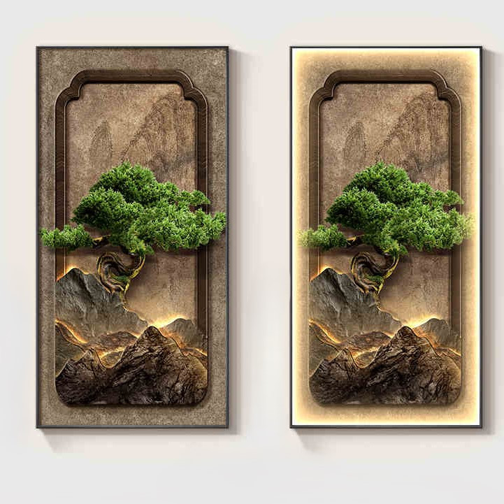 Jual 5D Diamond Painting LED Lukisan Porcelain + Lampu Model Japandi  Oriental Bonsai Mewah Free Remote | Shopee Indonesia
