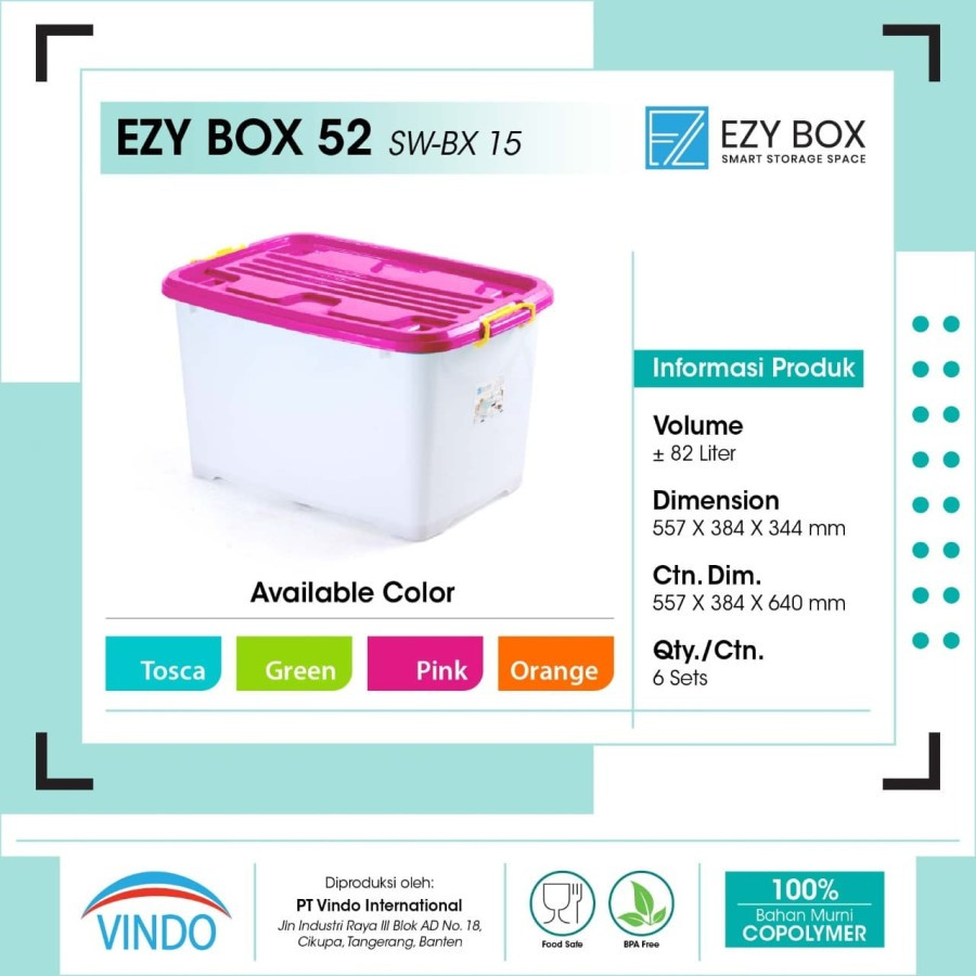 Jual Container Box Ezy CB 52 Liter | Shopee Indonesia