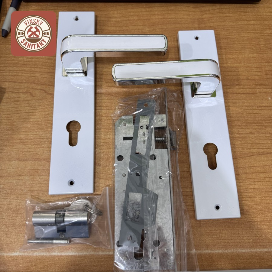 Jual Kunci Pintu BESAR PUTIH AIGO / Handle Pintu Big White Series ...