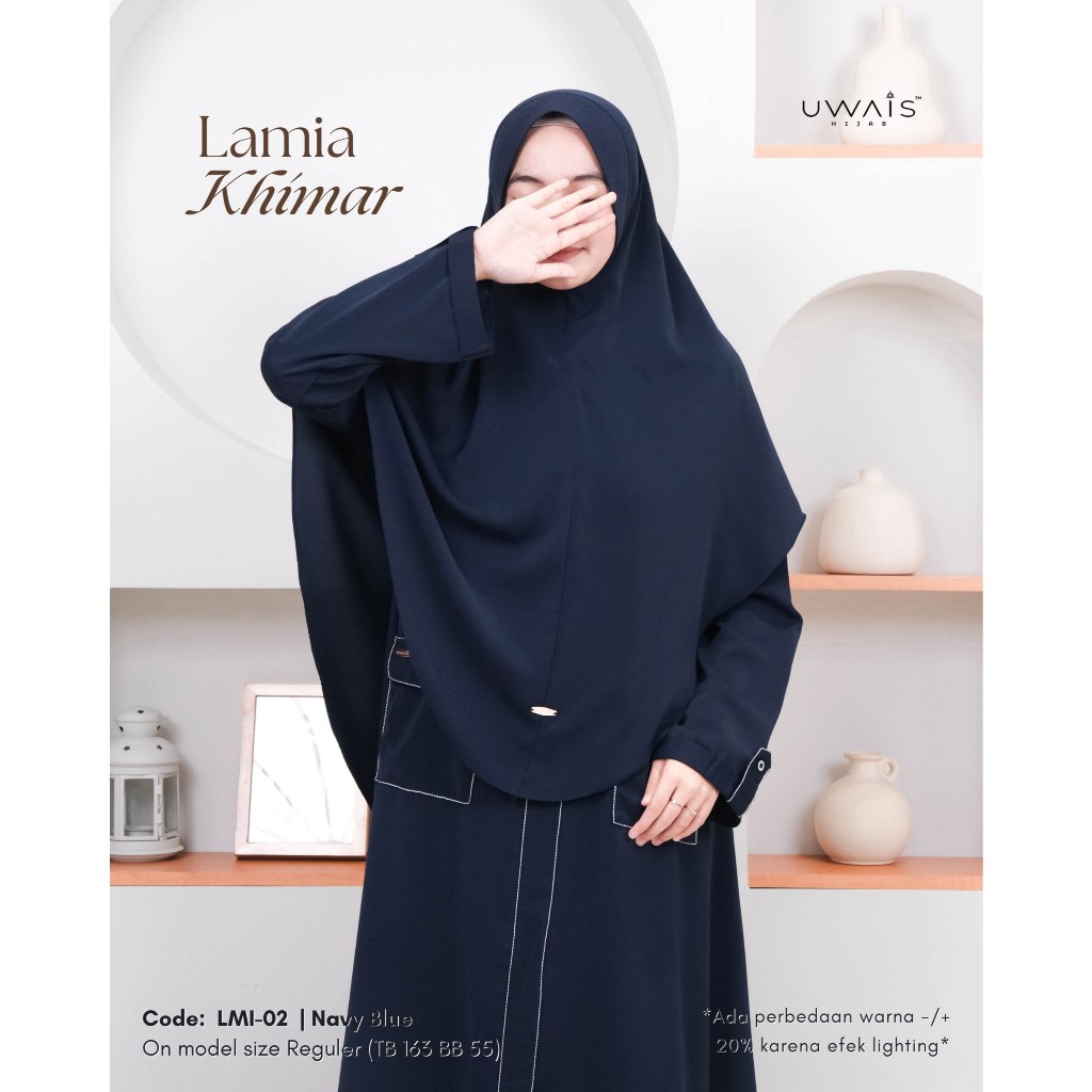 Lamia Khimar Hijab Anti UV Umroh Haji Jilbab Instan Soft Pad Polos Syari Kerudung Anti Tembem